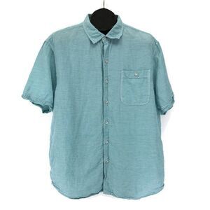 Tommy Bahama Linen Blend Button Down Shirt Men's XL Gingham Woven Casual Summer